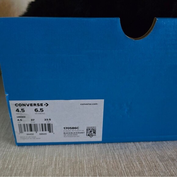 Converse X Ambush Chuck Taylor 70 Hi Fuzzy Black Sneakers Unisex Size M4.5/W6.5 - Picture 6 of 6